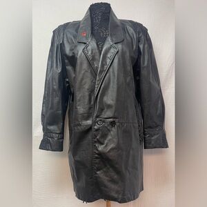 Amazing Vintage Northside Black Leather Jacket/Coat, Size 15